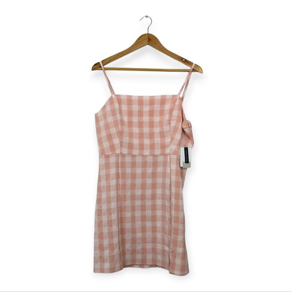 NWT BP Plaid Light Pink Summer Mini Dress - Picture 2 of 9